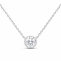 14K White Gold 1 CTW Lab-Grown Diamond Round Bezel Necklace, photo 1