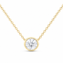 14K Yellow Gold 1 CTW Lab-Grown Diamond Round Bezel Necklace, photo 1