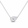 14K White Gold 1 CTW Lab-Grown Diamond Pear Bezel Necklace, photo 1