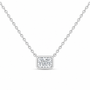 14K White Gold 1/2 CTW Lab-Grown Diamond Radiant Bezel Necklace, photo 1