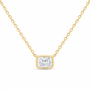 14K Yellow Gold 1/2 CTW Lab-Grown Diamond Radiant Bezel Necklace, photo 1