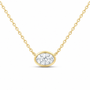 14K Yellow Gold 1/2 CTW Lab-Grown Diamond Oval Bezel Necklace, photo 1