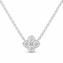 14K White Gold 1/2 CTW Lab-Grown Diamond Clover Necklace, photo 1