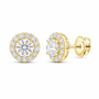 14K Yellow Gold 1 CTW Lab-Grown Diamond Round Stud Earrings, photo 1