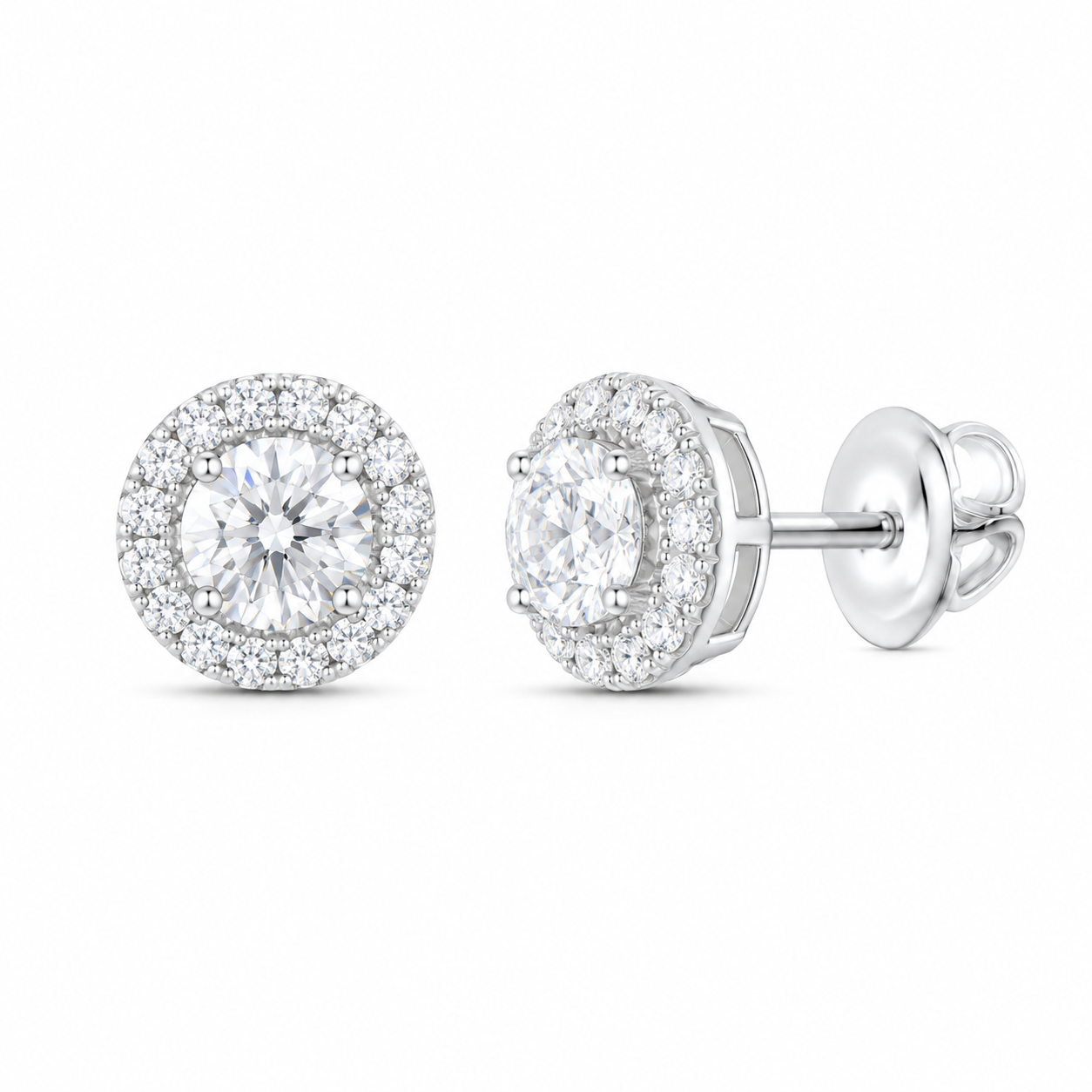 14K White Gold 1 1/2 CTW Lab-Grown Diamond Round Stud Earrings, photo 1