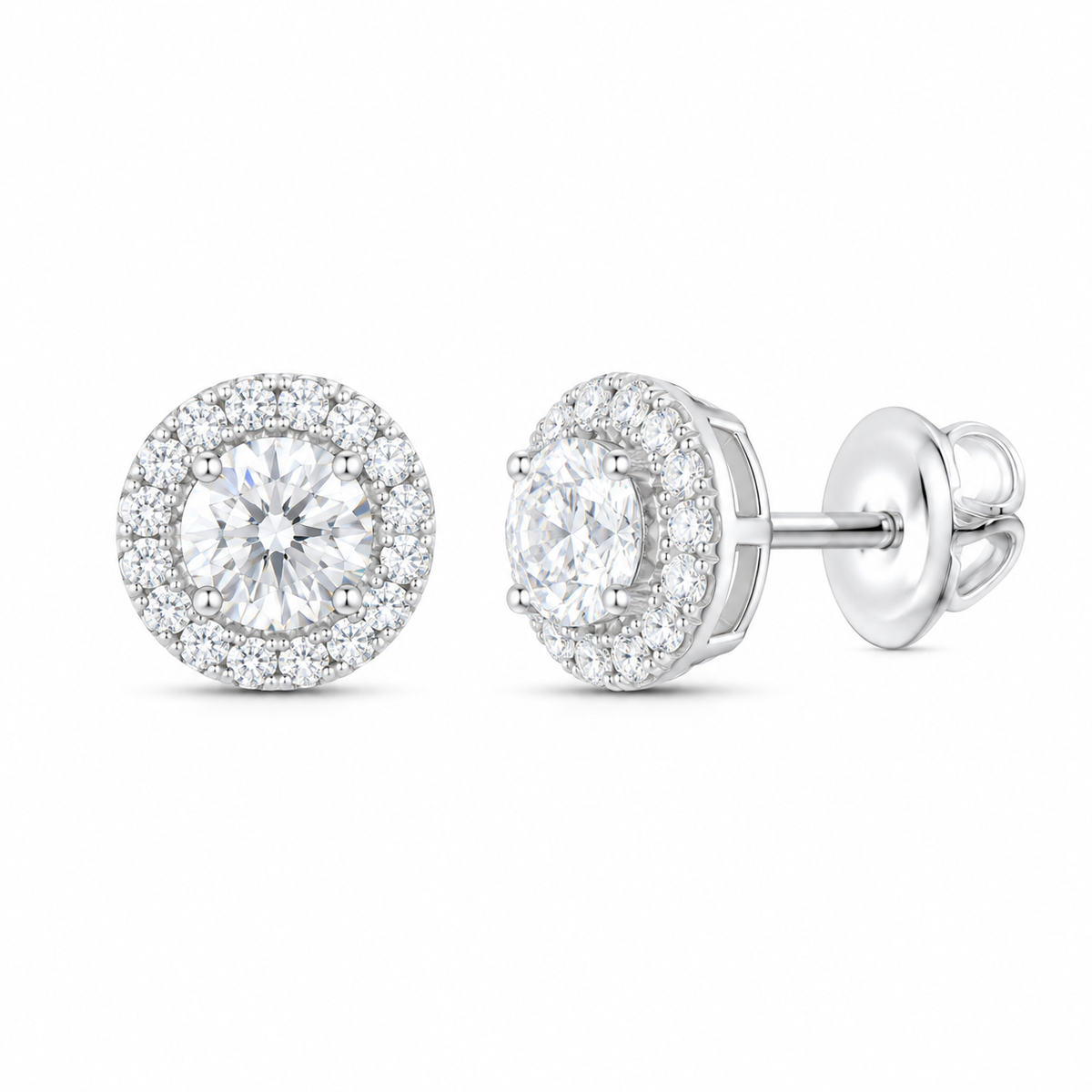 14K White Gold 1 1/2 CTW Lab-Grown Diamond Round Stud Earrings, photo 1