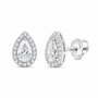 14K White Gold 3/4 CTW Lab-Grown Diamond Pear Stud Earrings, photo 1