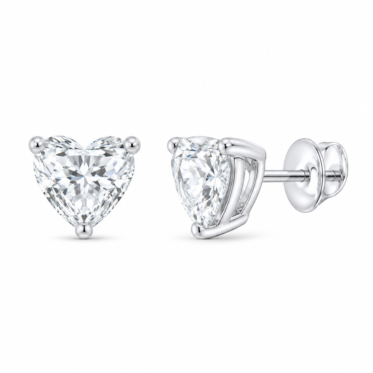 14K White Gold 1 1/2 CTW Lab-Grown Diamond Heart Stud Earrings, photo 1