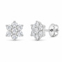 14K White Gold 1/2 CTW Lab-Grown Diamond Flower Stud Earrings, photo 1