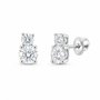 14K White Gold 2 CTW Lab-Grown Diamond Two-Stone Stud Earrings, photo 1