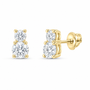 14K Yellow Gold 2 CTW Lab-Grown Diamond Two-Stone Stud Earrings, photo 1