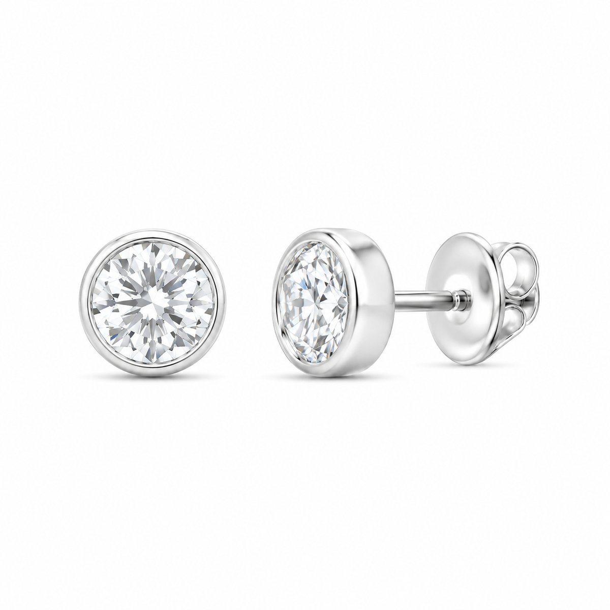 14K White Gold 1 CTW Lab-Grown Diamond Round Stud Earrings, photo 1