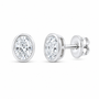 14K White Gold 1 CTW Lab-Grown Diamond Oval Stud Earrings, photo 1