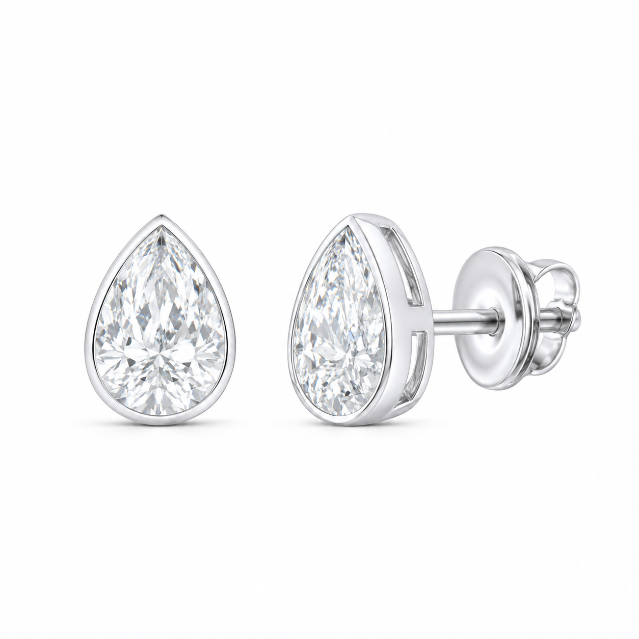 14K White Gold 1 CTW Lab-Grown Diamond Pear Stud Earrings, photo 1