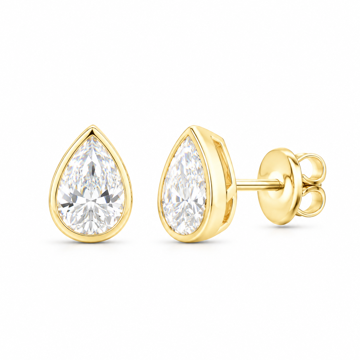 14K Yellow Gold 1 CTW Lab-Grown Diamond Pear Stud Earrings, photo 1