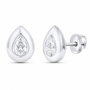 14K White Gold 1 CTW Lab-Grown Diamond Pear Stud Earrings, photo 1