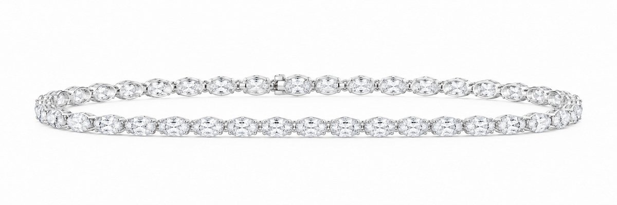 14K White Gold 5 7/8 CTW Lab-Grown Diamond Oval Bracelet, photo 1