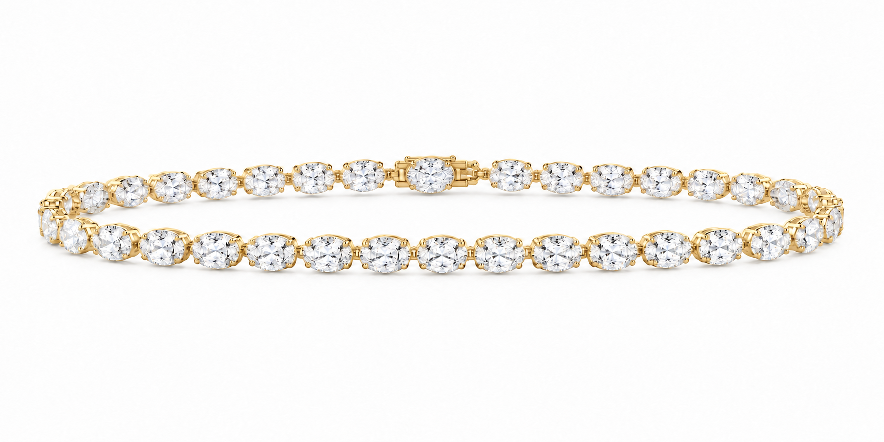 14K Yellow Gold 8 1/2 CTW Lab-Grown Diamond Oval Bracelet, photo 1