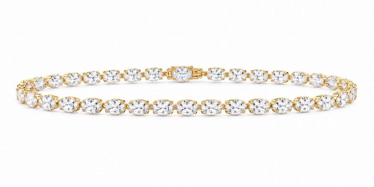 14K Yellow Gold 8 1/2 CTW Lab-Grown Diamond Oval Bracelet, photo 1