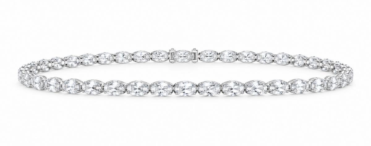 14K White Gold 8 5/8 CTW Lab-Grown Diamond Oval Bracelet, photo 1