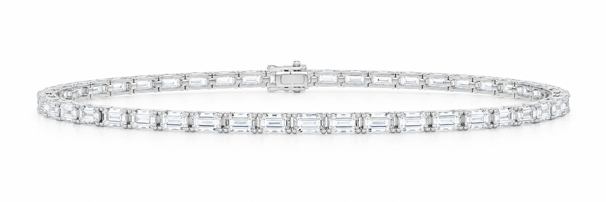14K White Gold 6 1/3 CTW Lab-Grown Diamond Emerald Bracelet, photo 1