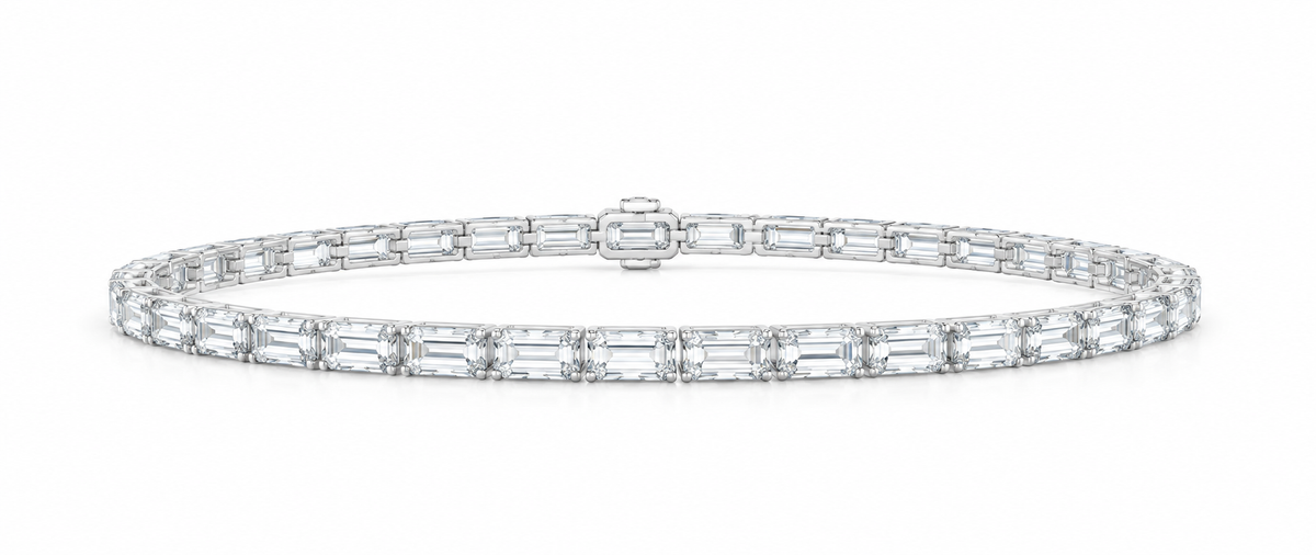 14K White Gold 11 7/8 CTW Lab-Grown Diamond Emerald Bracelet, photo 1