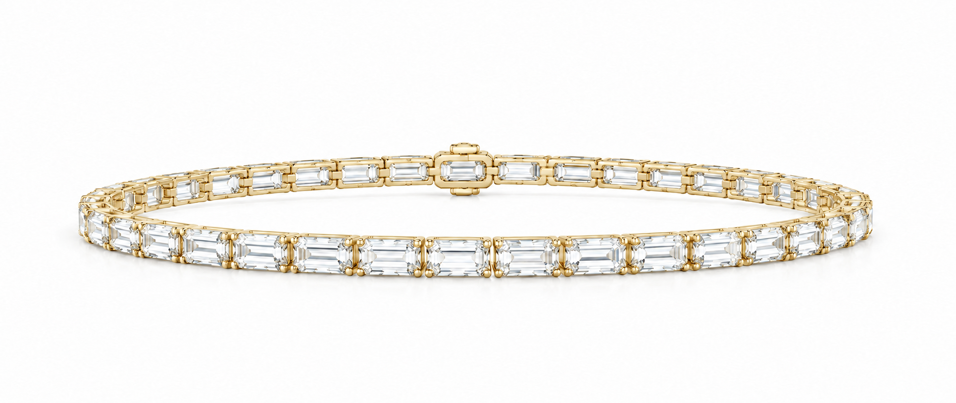 14K Yellow Gold 11 7/8 CTW Lab-Grown Diamond Emerald Bracelet, photo 1