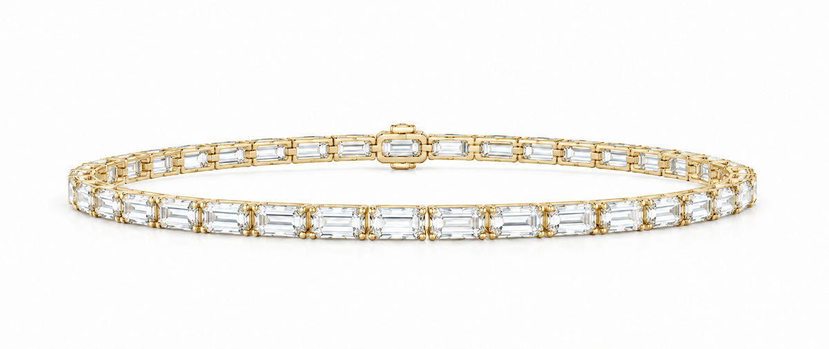 14K Yellow Gold 11 7/8 CTW Lab-Grown Diamond Emerald Bracelet, photo 1