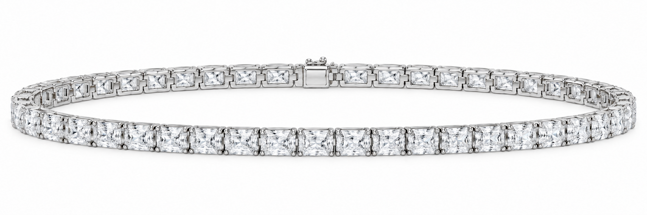 14K White Gold 6 3/4 CTW Lab-Grown Diamond Radiant Bracelet, photo 1