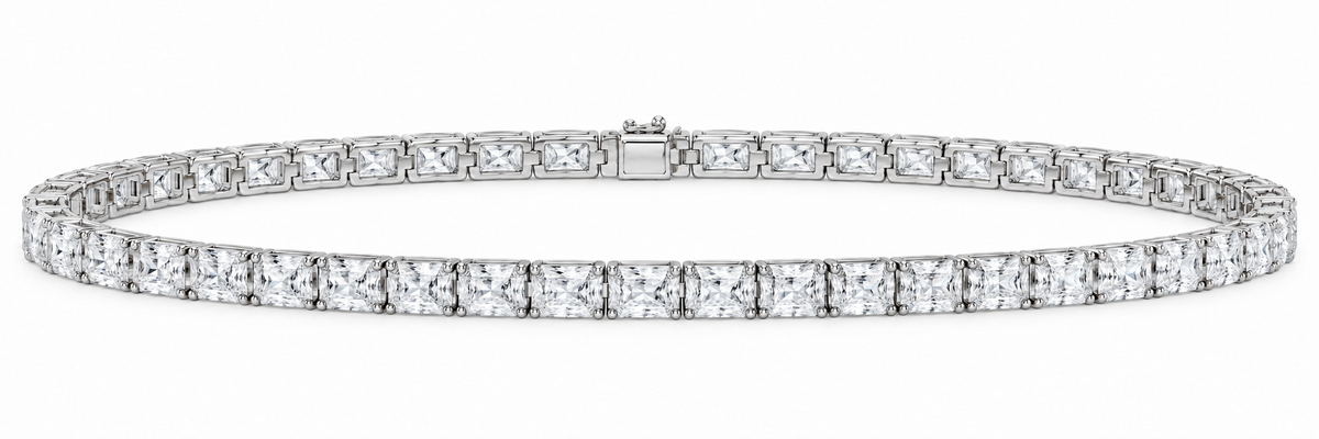 14K White Gold 6 3/4 CTW Lab-Grown Diamond Radiant Bracelet, photo 1