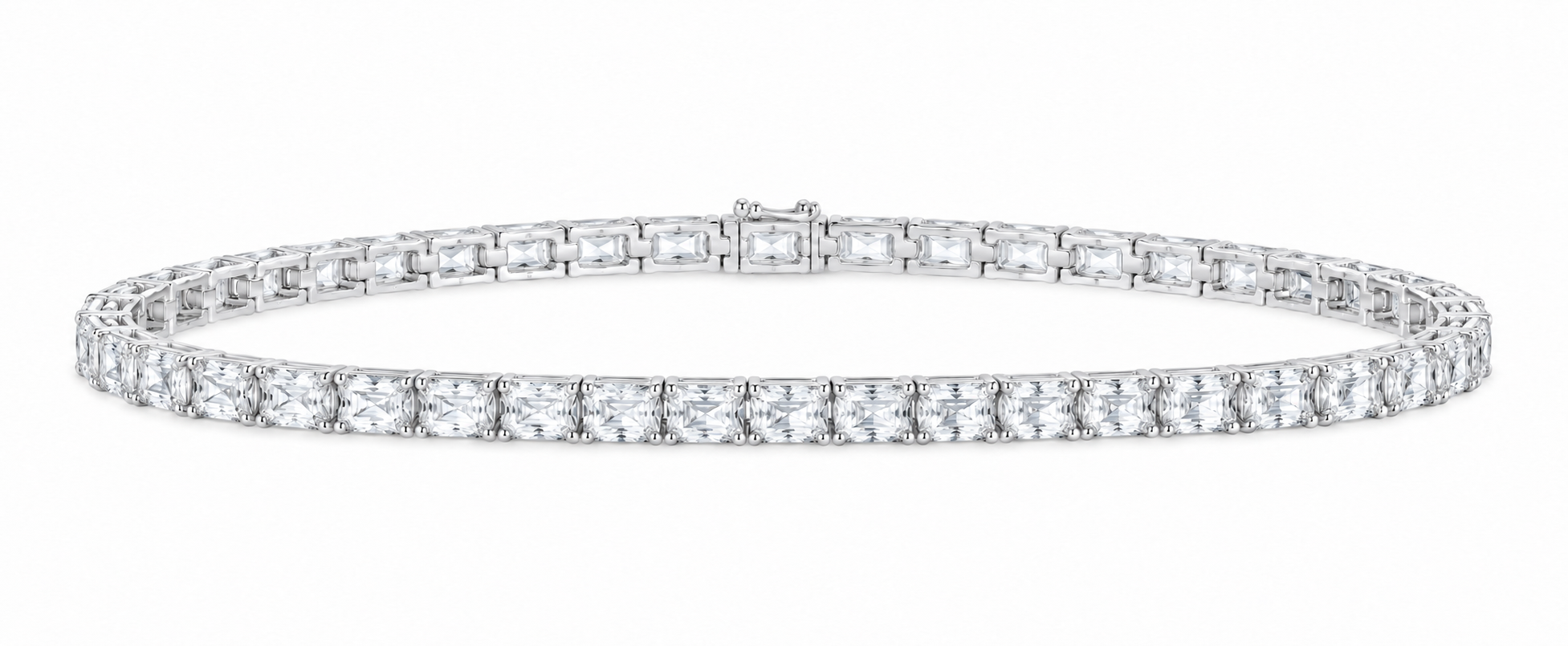 14K White Gold 9 7/8 CTW Lab-Grown Diamond Radiant Bracelet, photo 1