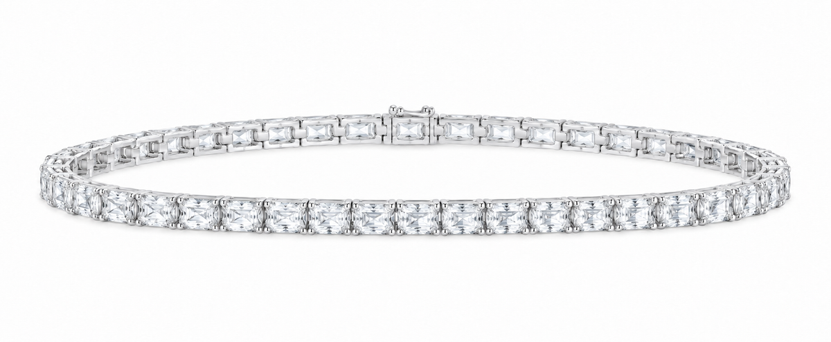 14K White Gold 9 7/8 CTW Lab-Grown Diamond Radiant Bracelet, photo 1