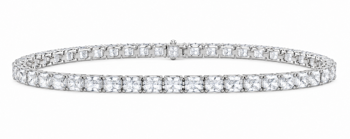 14K White Gold 10 CTW Lab-Grown Diamond Radiant Bracelet, photo 1