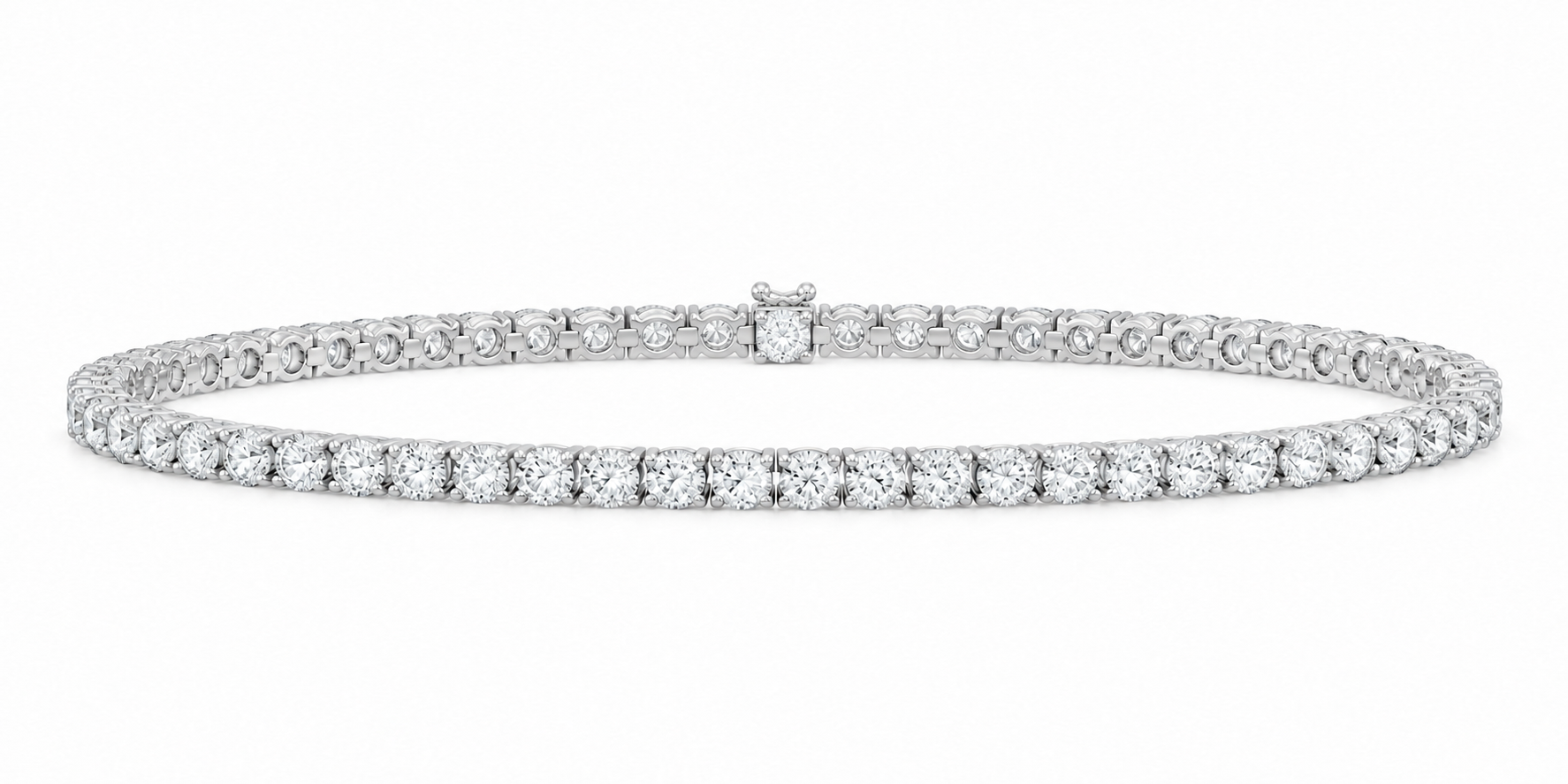 14K White Gold 5 CTW Lab-Grown Diamond Round Bracelet, photo 1