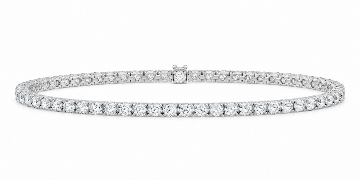 14K White Gold 5 CTW Lab-Grown Diamond Round Bracelet, photo 1