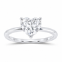 14K White Gold 2 CTW Lab-Grown Diamond Heart Solitaire Ring, photo 1