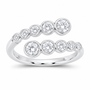 14K White Gold 1 CTW Lab-Grown Diamond Bezel Cuff Ring, photo 1