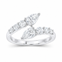 14K White Gold 2 CTW Lab-Grown Diamond Mixed-Cut Cuff Ring, photo 1