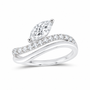 14K White Gold 1 CTW Lab-Grown Diamond Marquise Ring, photo 1
