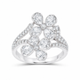 14K White Gold 2 1/2 CTW Lab-Grown Diamond Flower Ring, photo 1