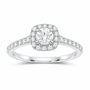 14K White Gold 1 CTW Lab-Grown Diamond Round Cushion Halo Engagement Ring, photo 1