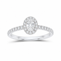 14K White Gold 1 CTW Lab-Grown Diamond Oval Halo Engagement Ring, photo 1