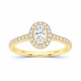 14K Yellow Gold 1 CTW Lab-Grown Diamond Oval Halo Engagement Ring, photo 1