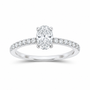 14K White Gold 1 CTW Lab-Grown Diamond Oval Engagement Ring, photo 1