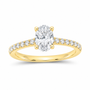 14K Yellow Gold 1 CTW Lab-Grown Diamond Oval Engagement Ring, photo 1