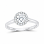 14K White Gold 1 CTW Lab-Grown Diamond Round Halo Engagement Ring, photo 1