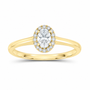 14K Yellow Gold 1/2 CTW Lab-Grown Diamond Oval Halo Engagement Ring, photo 1