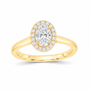 14K Yellow Gold 7/8 CTW Lab-Grown Diamond Oval Halo Engagement Ring, photo 1