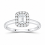 14K White Gold 7/8 CTW Lab-Grown Diamond Emerald Halo Engagement Ring, photo 1
