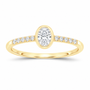 14K Yellow Gold 3/8 CTW Lab-Grown Diamond Oval Bezel Engagement Ring, photo 1